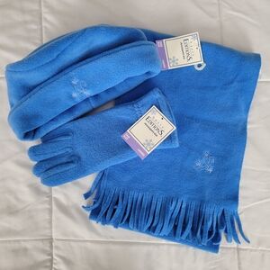Basic Editions Blue Winter Gloves, Scarf, and Hat Set